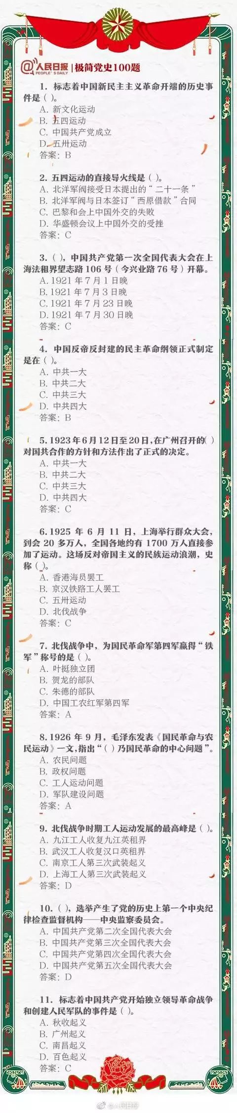 漲知識！中共黨史常識100題，你能做對幾道？