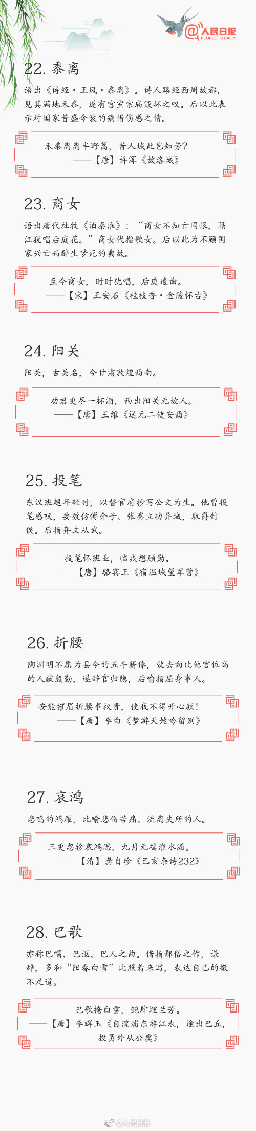 常識(shí)積累：70個(gè)詩(shī)詞中的文化典故